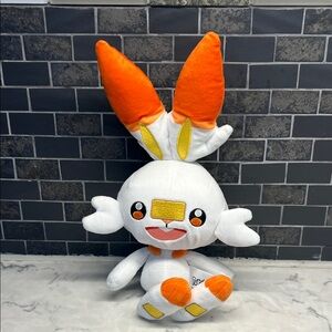 Pokemon Scorbunny Plush - White and Orange